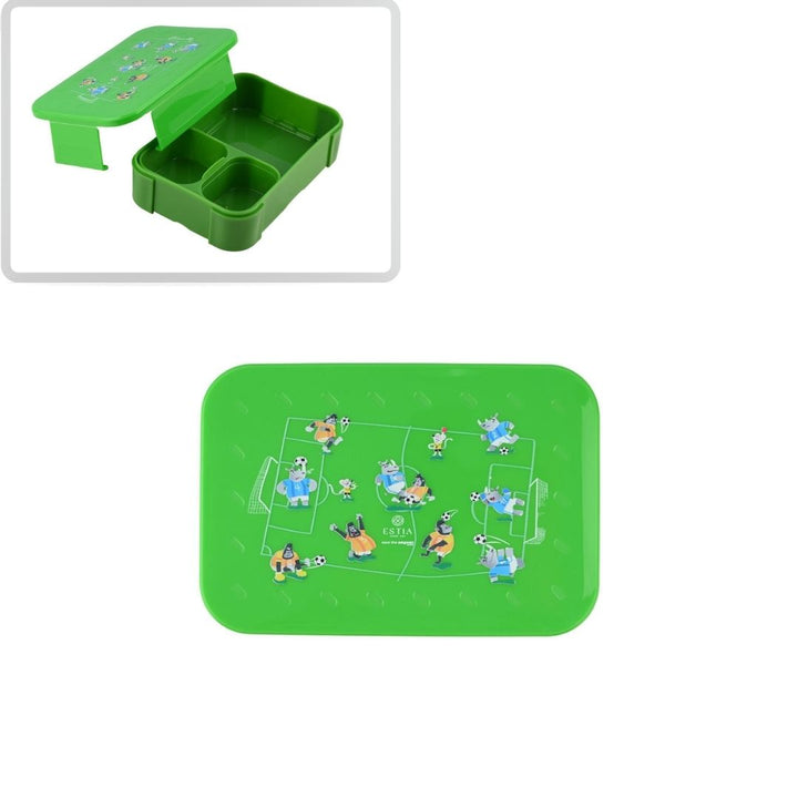 Τάπερ Estia Παιδικό Με 2 Αποσπώμενες Θήκες 900ml Πράσινο Jungle Kick