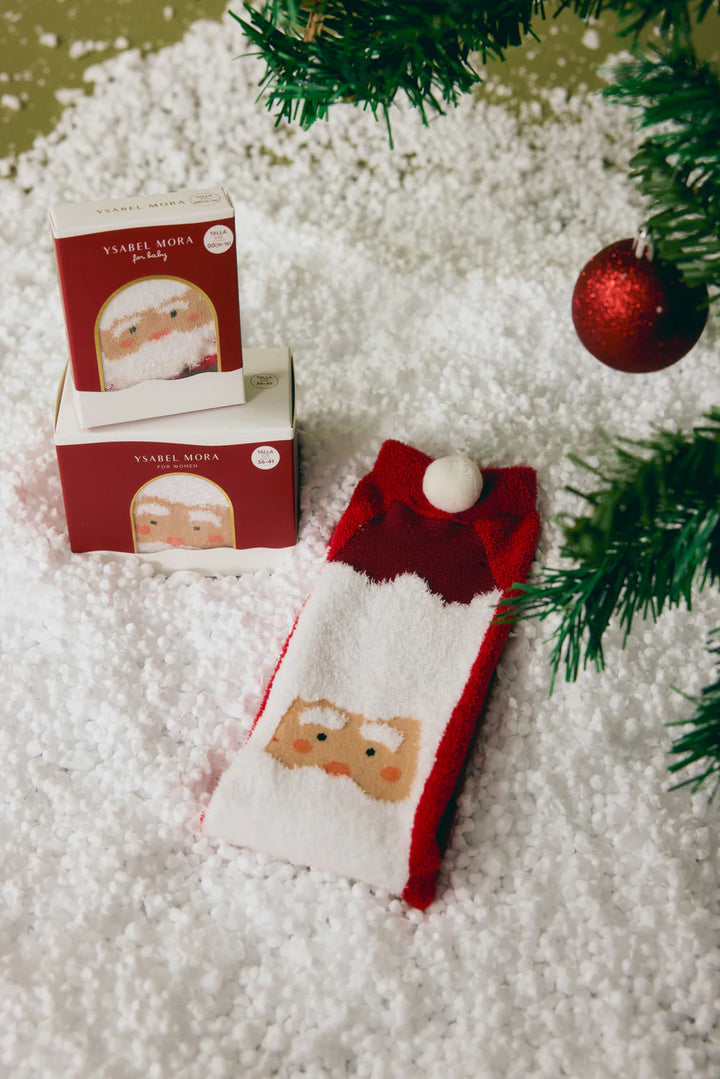 Unisex Παιδικές Χριστουγεννιάτικες Κάλτσες Κόκκινες Αντιολισθητικές με Άγιο Βασίλη Ysabell Mora