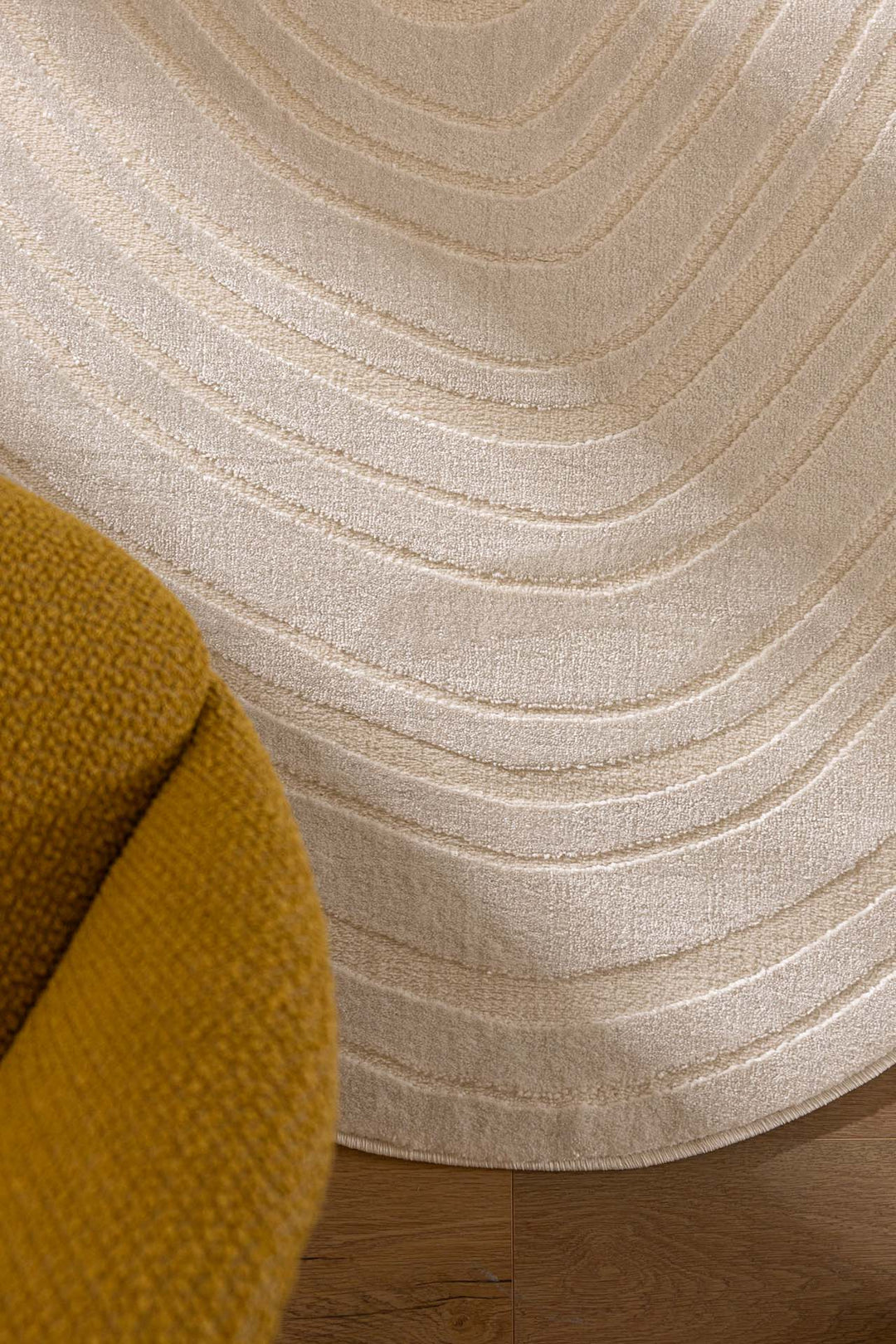 Μοντέρνο Χαλί  Εκρού Πολυεστερικό Organic Shape Royal Carpet 1.33X1.90