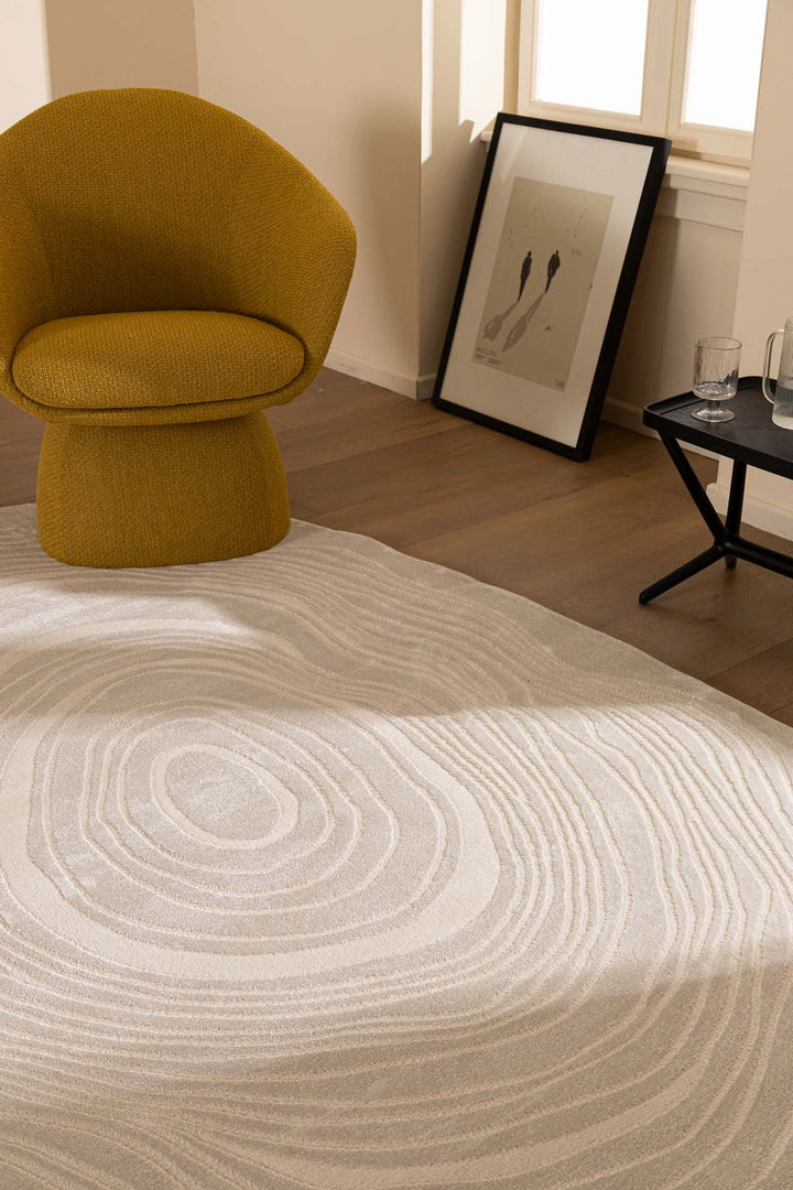 Μοντέρνο Χαλί  Εκρού Πολυεστερικό Organic Shape Royal Carpet 1.33X1.90