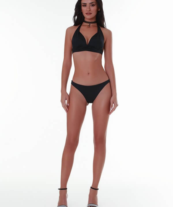 Γυναικείο Μαύρο Μαγίο Μπικίνι Τοπ Solids Halter Bluepoint