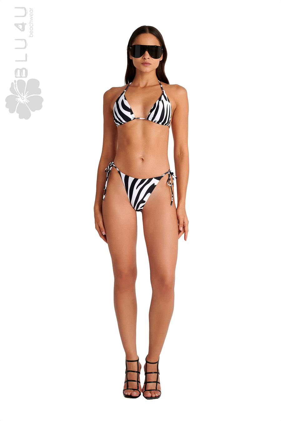 Γυναικείο Μαγιό Μπικίνι Τοπ  Μαύρο-Zebra Print Blu4U