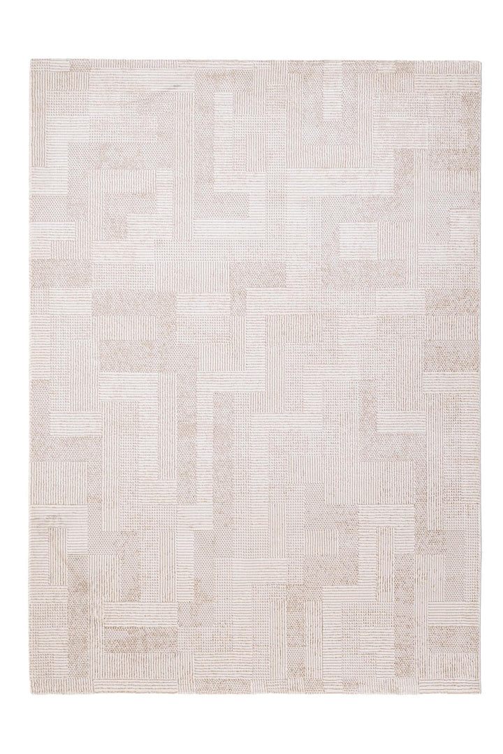 Χαλί Madisson της Royal Carpet σε εκρού και καφέ, σε ολόκληρη όψη, με προσεγμένο σχέδιο της σειράς και εμφανή υφή επιφάνειας.
