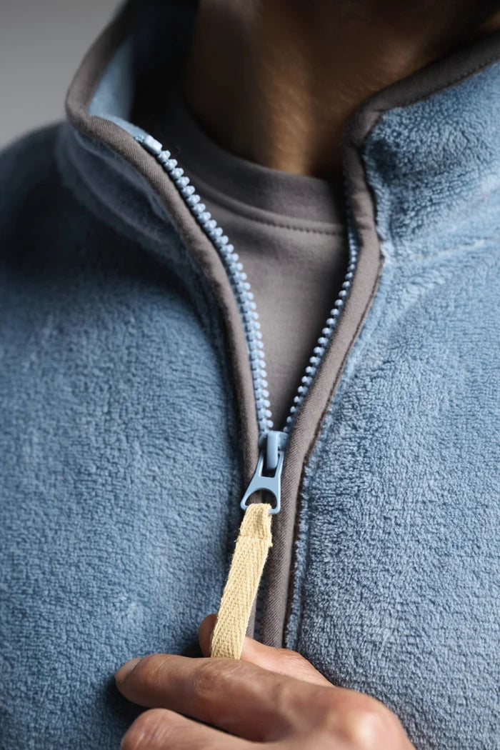 Ανδρική Ζακέτα Fleece με Φερμουάρ Γαλάζιο Muy Demi