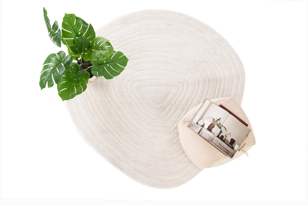 Μοντέρνο Χαλί  Εκρού Πολυεστερικό Organic Shape Royal Carpet 2.00X2.00