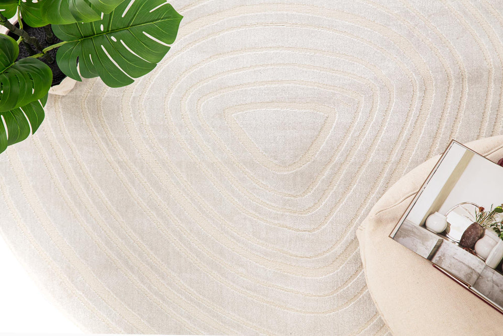 Μοντέρνο Χαλί Εκρού Πολυεστερικό Organic Shape Royal Carpet 1.33X1.33
