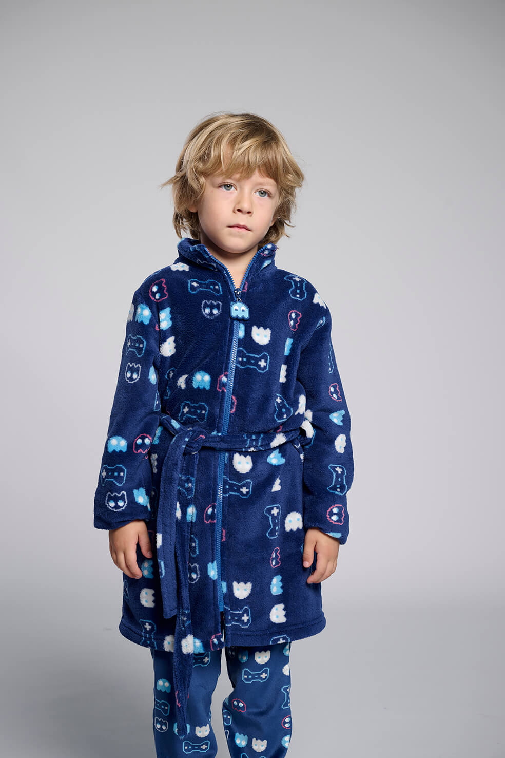 Παιδική Ρόμπα για Αγόρι Fleece Μπλε Σκούρα Fleece Muy Demi