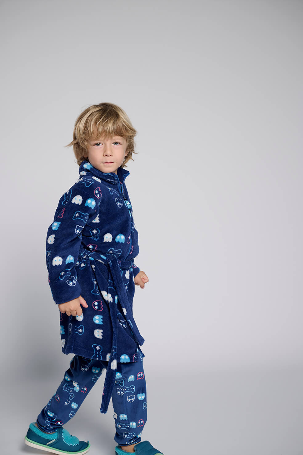 Παιδική Ρόμπα για Αγόρι Fleece Μπλε Σκούρα Fleece Muy Demi