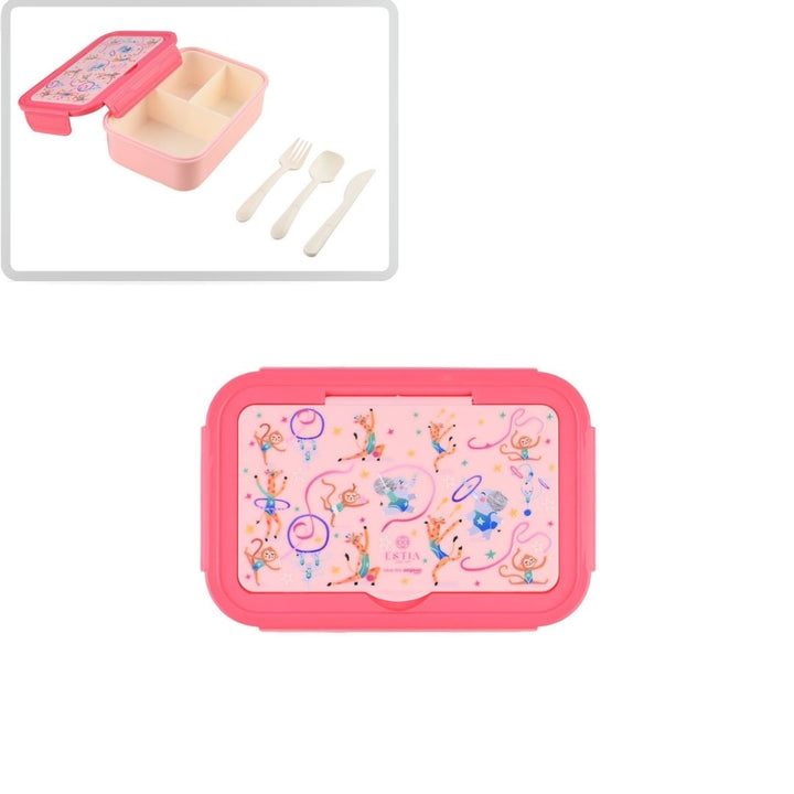 Τάπερ Estia Παιδικό Με 3 Αποσπώμενες Θήκες 1400ml Ροζ Wild Stunts