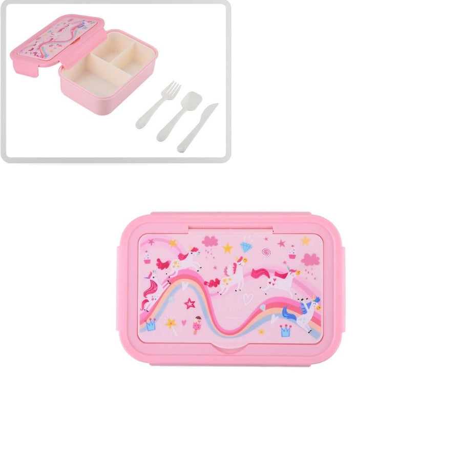 Τάπερ Estia Παιδικό Με 3 Αποσπώμενες Θήκες 1400ml Ροζ Rainbow Dreams
