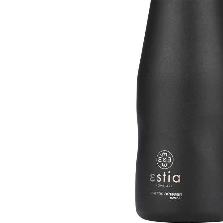 Estia Μπουκάλι Θερμός Save The Aegean Μαύρο Midnight Black Travel Flask