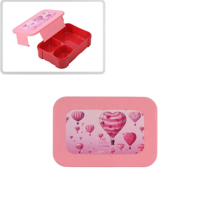 Τάπερ Estia Παιδικό Με 2 Αποσπώμενες Θήκες 900ml Ροζ Love Ascend