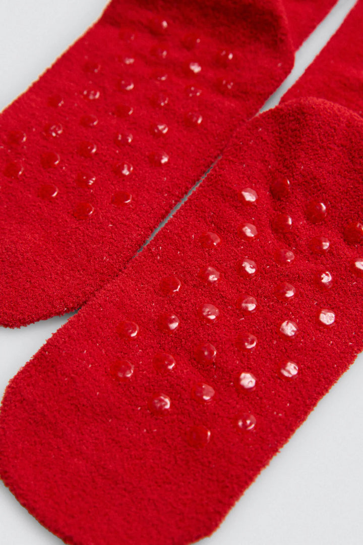 Unisex Παιδικές Χριστουγεννιάτικες Κάλτσες Κόκκινες Αντιολισθητικές με Άγιο Βασίλη Ysabell Mora