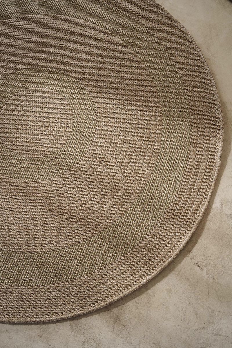 Ψάθινο Χαλί Στρογγυλό Μπεζ-Πράσινο Avanos Royal Carpet 2.00X2.00 (8866OLI)