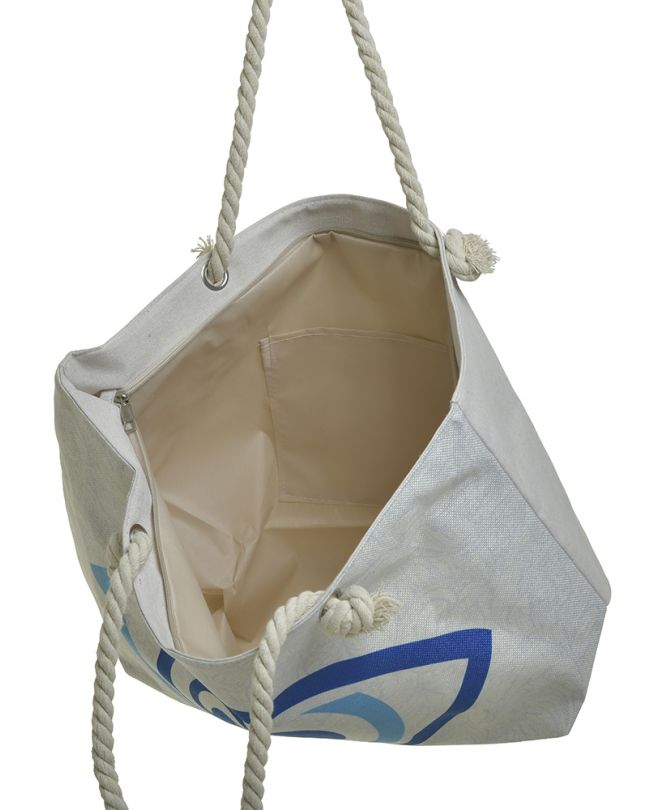 Τσάντα θαλάσσης υφασμάτινη με μαύρα σχέδια ''μάτι''