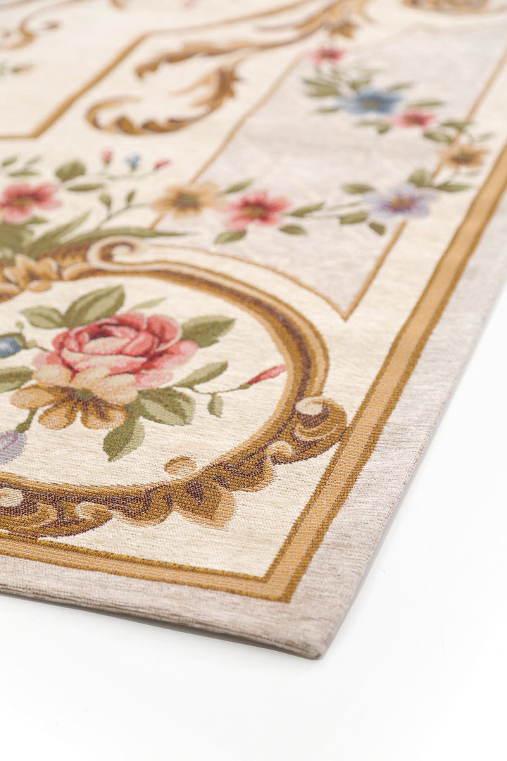 Χαλί Αντιολισθητικό Φλοράλ Μπεζ Canvas Classic Royal Carpet (514W)