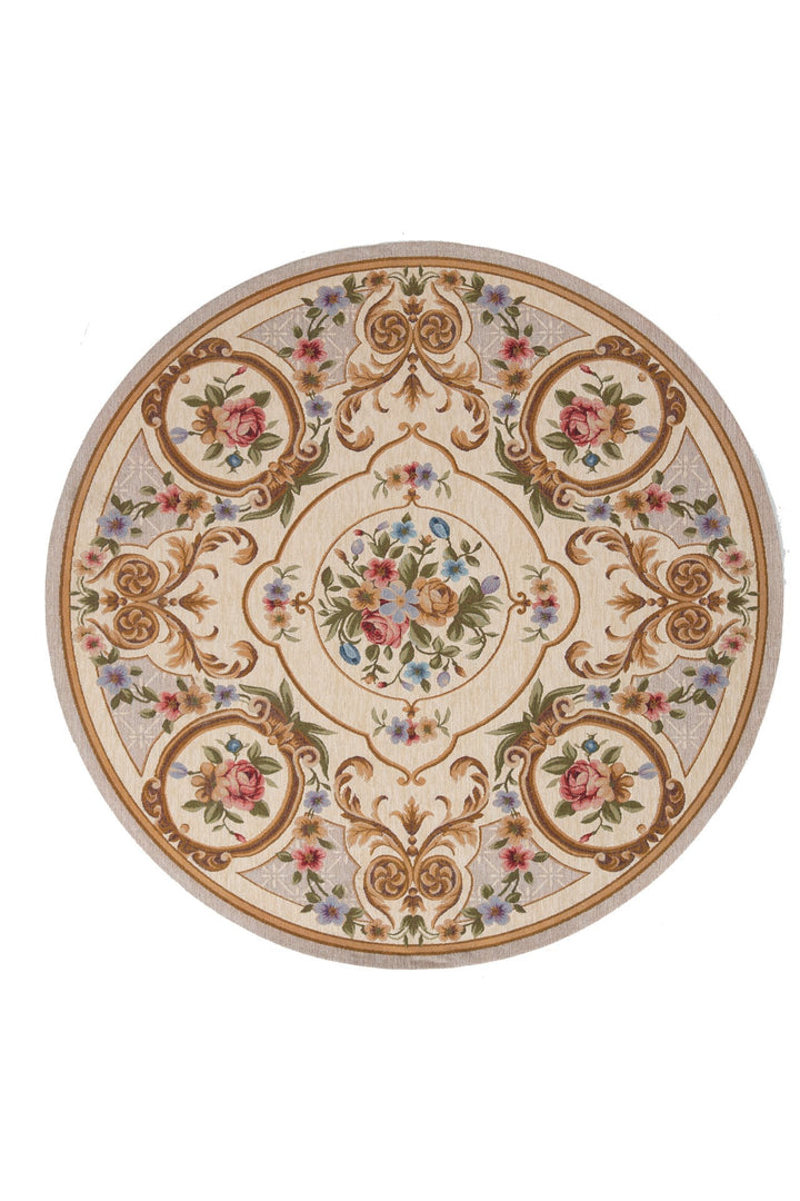 Χαλί Αντιολισθητικό Φλοράλ Μπεζ Canvas Classic Royal Carpet (514W)