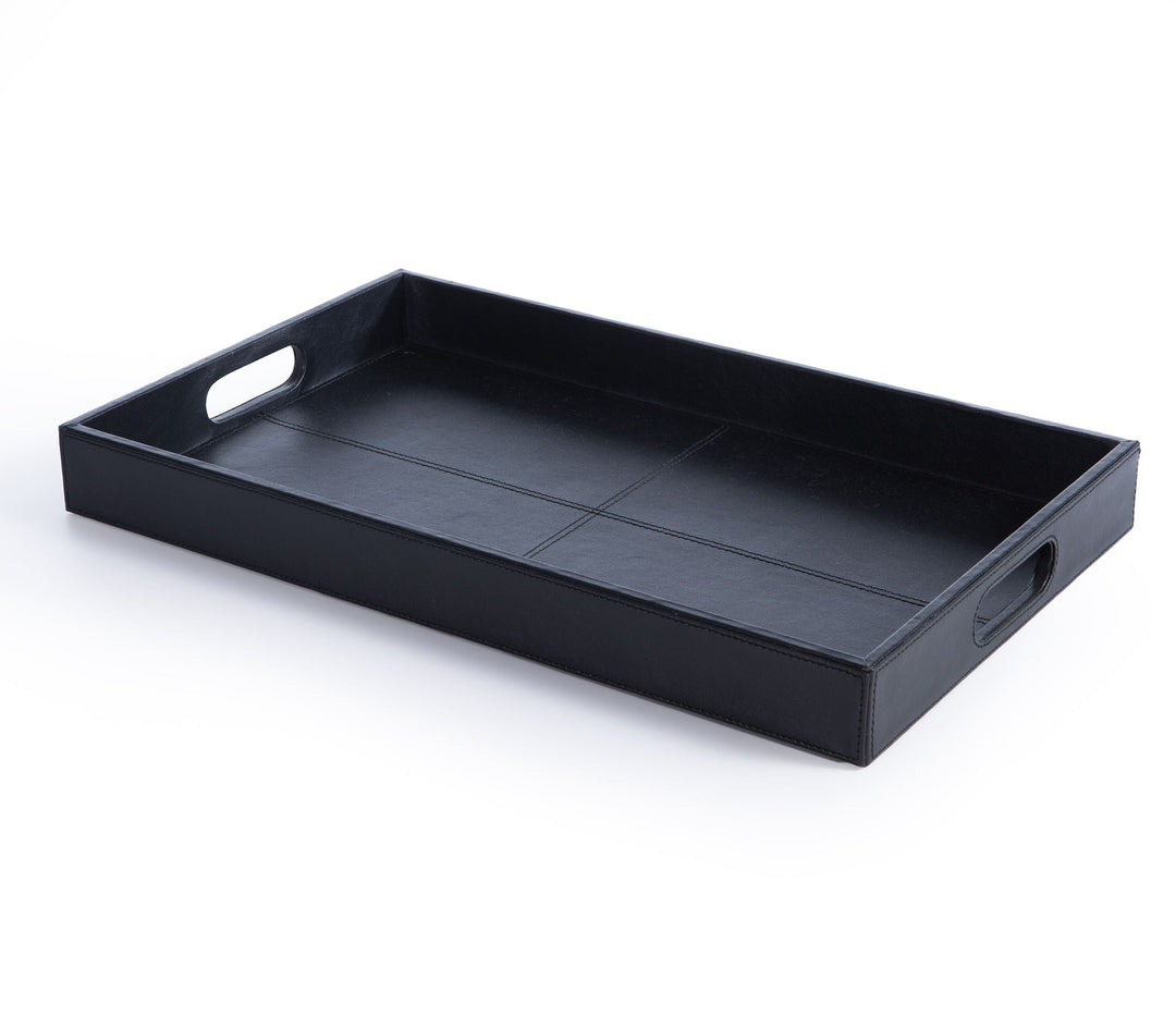 Μαύρος Δίσκος από Τεχνητό Δέρμα Lethal 30X50X5 Nef-Nef Homeware