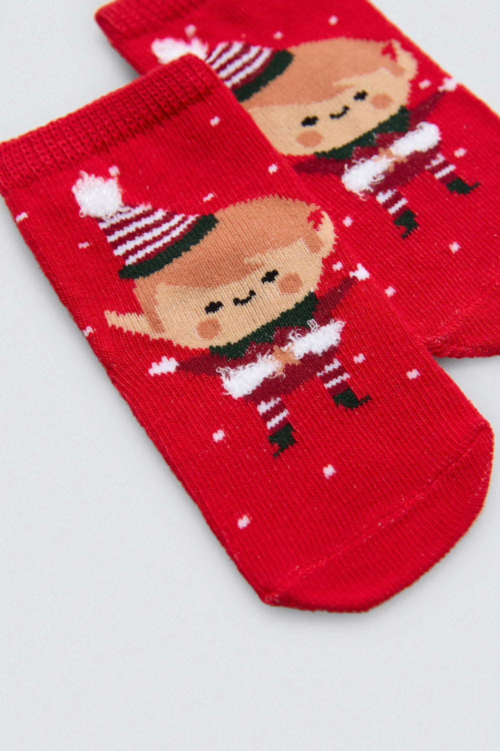 Unisex Βρεφικές Χριστουγεννιάτικες Κάλτσες Κόκκινες με Σχέδια Ysabell Mora