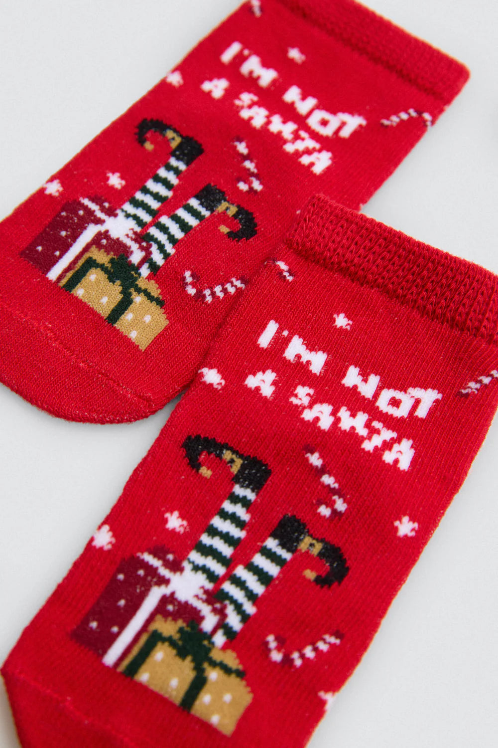 Unisex Βρεφικές Χριστουγεννιάτικες Κάλτσες Κόκκινες με Σχέδια Ysabell Mora