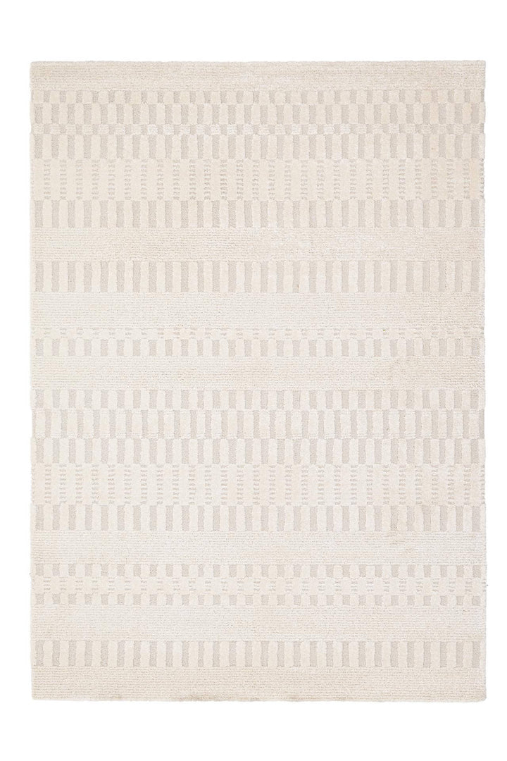 Χαλί Cocoon της Royal Carpet σε ουδέτερη απόχρωση, σε ολόκληρη όψη, με προσεγμένο σχέδιο της σειράς και εμφανή υφή επιφάνειας.