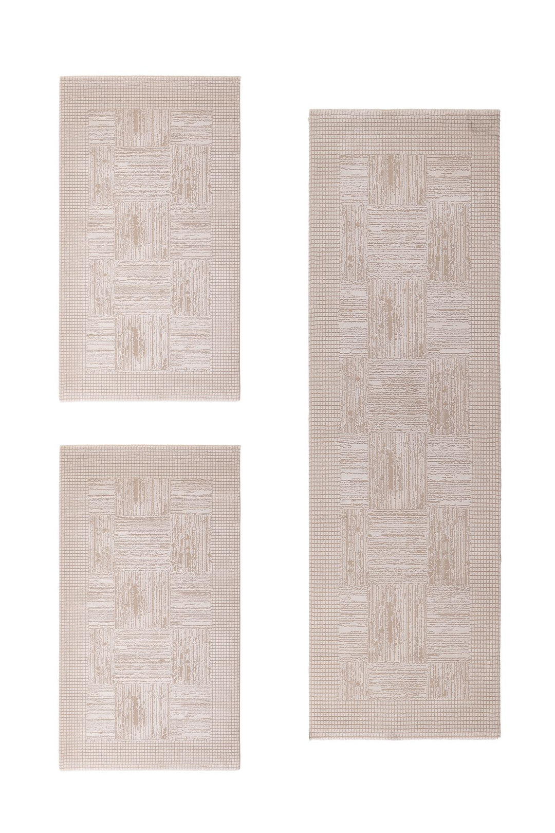 Μοντέρνο Μπεζ Σετ Κρεβατοκάμαρας 3τμχ Bianca Royal Carpet (680A)