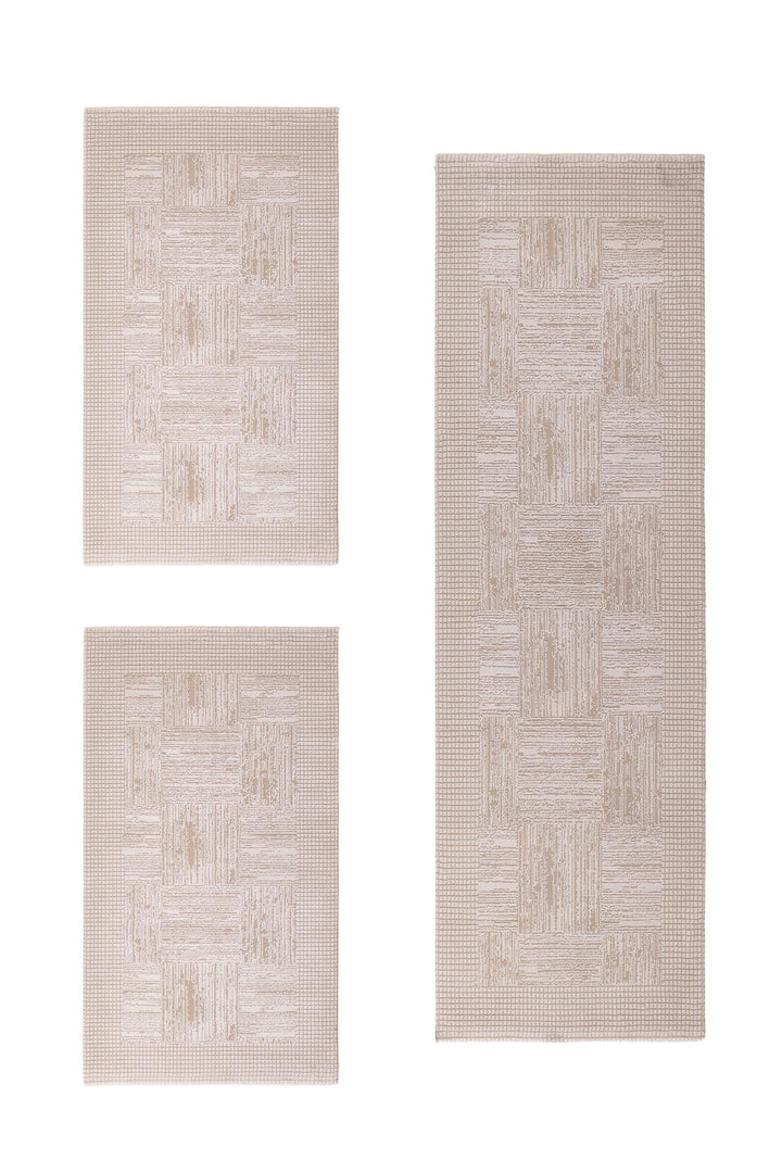 Μοντέρνο Μπεζ Σετ Κρεβατοκάμαρας 3τμχ Bianca Royal Carpet (680A)