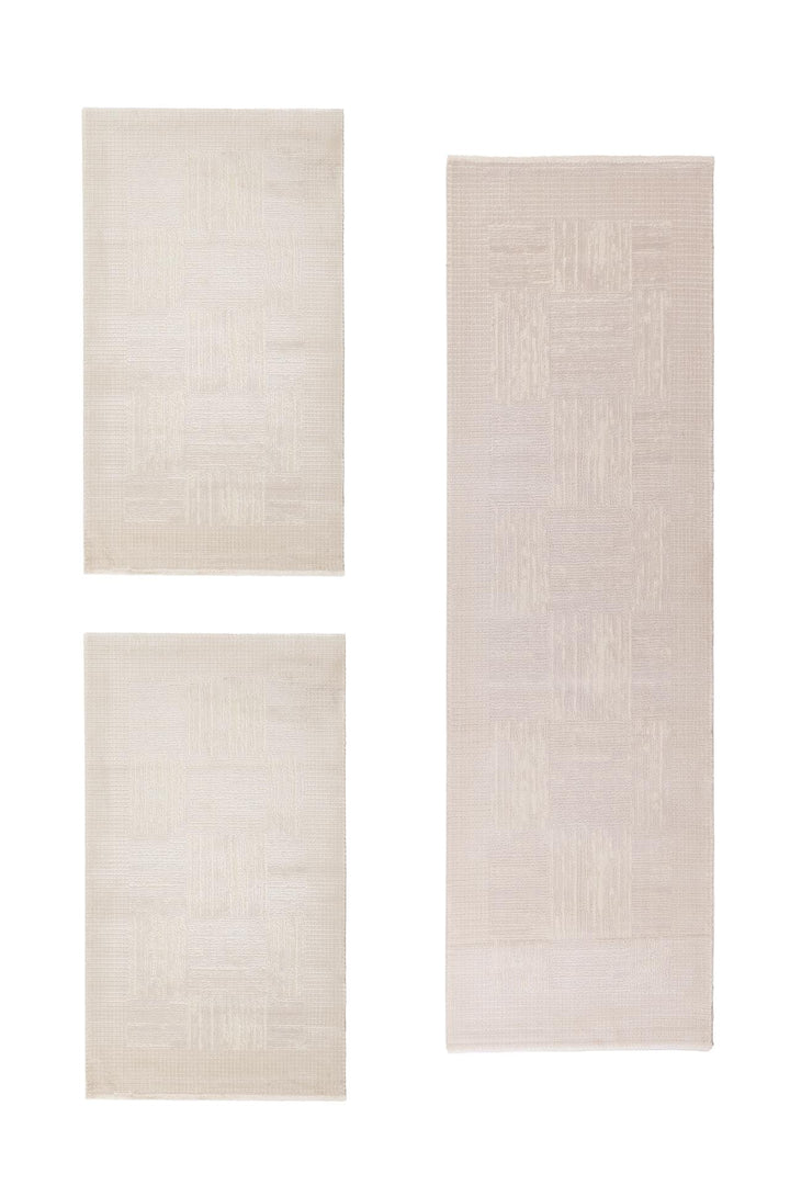 Μοντέρνο Εκρού Σετ Κρεβατοκάμαρας 3τμχ Bianca Royal Carpet (680A)