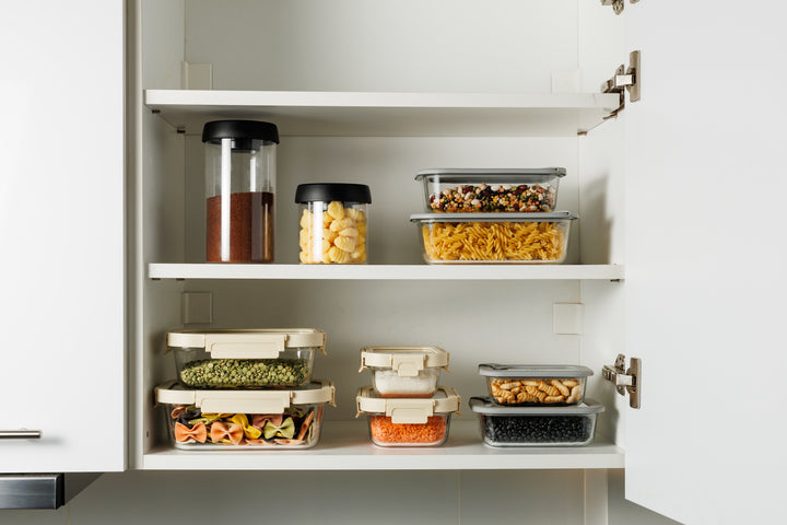 Estia Φαγητοδοχείο Γυάλινο 1520ml Με Καπάκι Σιλικόνης Γκρι Colorseal