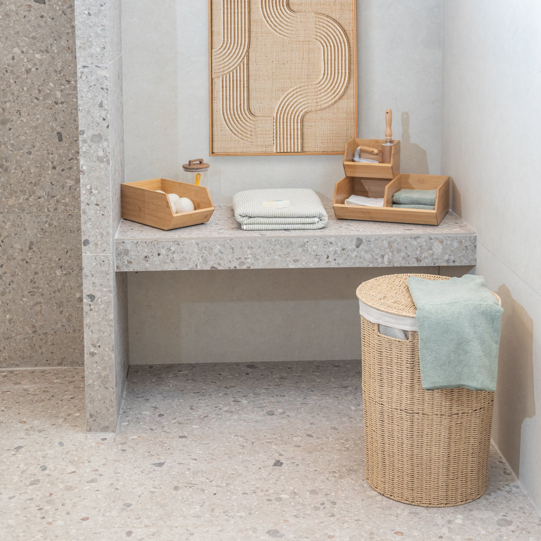 Κουτί Αποθήκευσης Και Οργάνωσης Στοιβαζόμενο Ξύλινο 17.8x31 Bamboo Essentials Estia