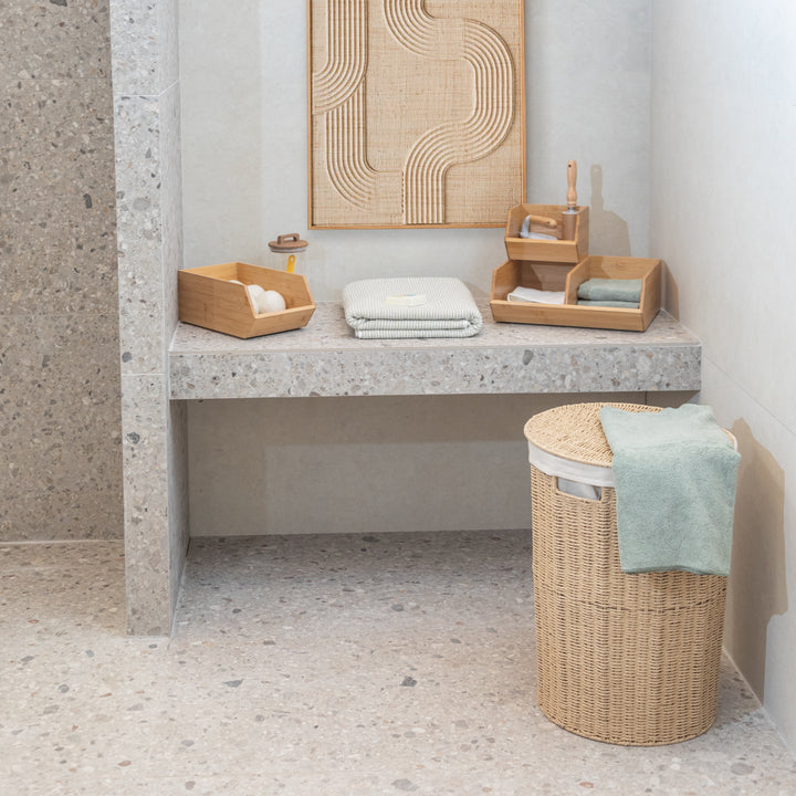 Κουτί Αποθήκευσης Και Οργάνωσης Στοιβαζόμενο Ξύλινο 17.8x31 Bamboo Essentials Estia