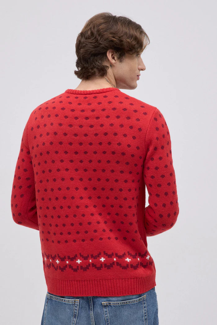 Ανδρικό Χριστουγεννιάτικο Πουλόβερ Κόκκινο Με Κουδουνάκια Ysabell Mora