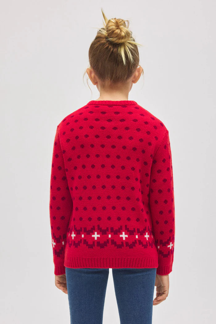 Unisex Πιαδικό Χριστουγεννιάτικο Πουλόβερ Κόκκινο Με Κουδουνάκια Ysdabell Mora