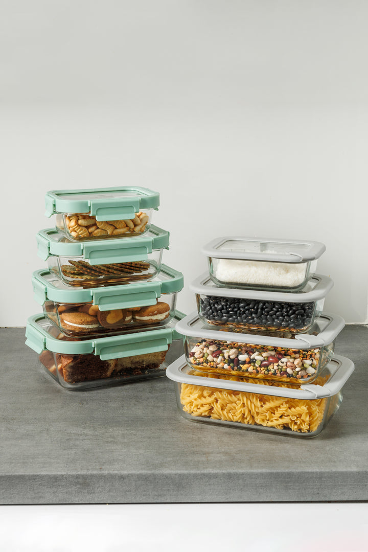 Estia Φαγητοδοχείο Γυάλινο 1050ml Με Πλαστικό Καπάκι Μπεζ Click & Seal