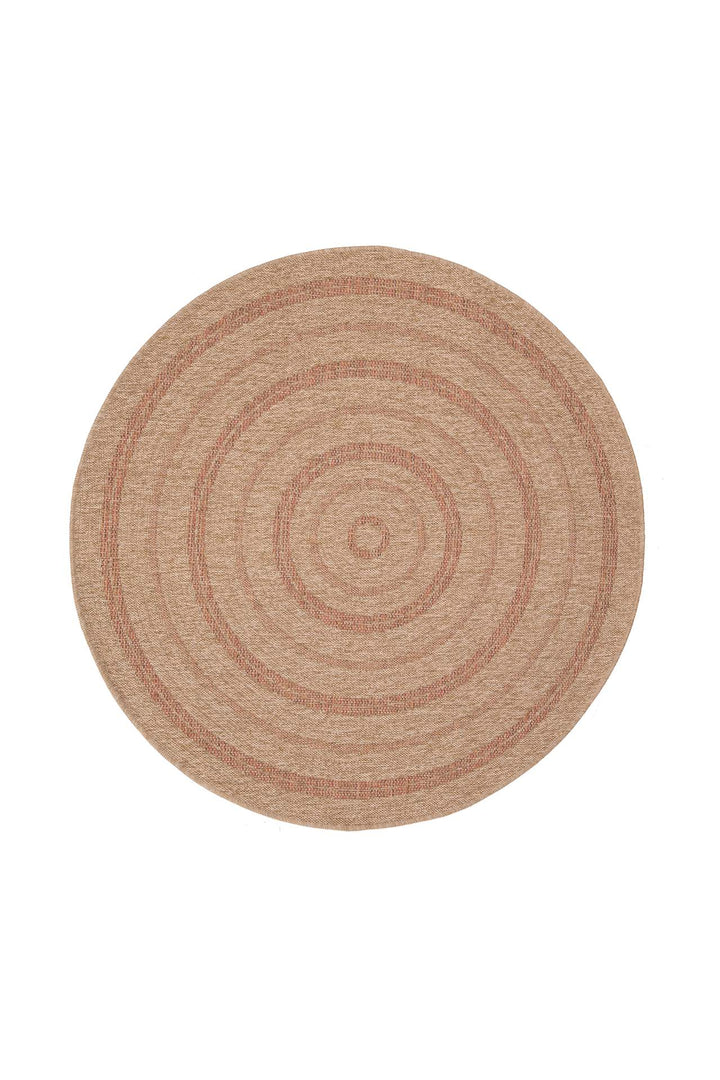 Ψάθινο Χαλί Στρογγυλό Μπεζ-Πορτοκαλί Avanos Royal Carpet 2.40X2.40 (8863TOB)
