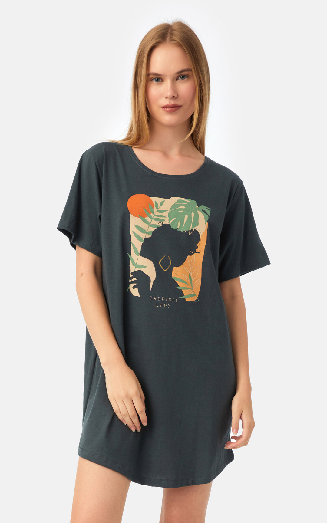 Tropical Boyfriend T-Shirt Dress
