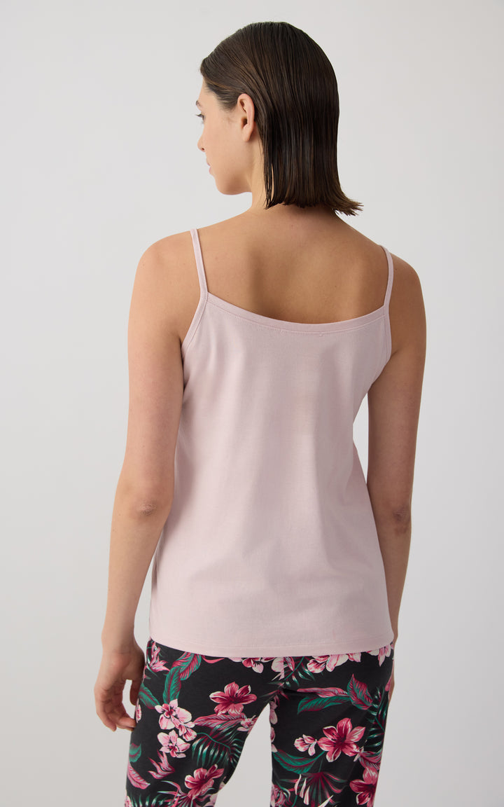 Γυναικεία Μπλούζα Βαμβακερή Αμάνικη Με Λεπτή Τιράντα Ροζ Με Στρογγυλή Λαιμόκοψη Minerva