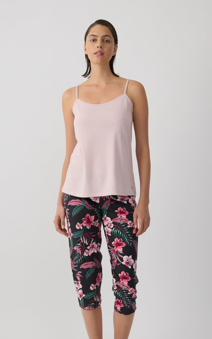 Γυναικεία Μπλούζα Βαμβακερή Αμάνικη Με Λεπτή Τιράντα Ροζ Με Στρογγυλή Λαιμόκοψη Minerva