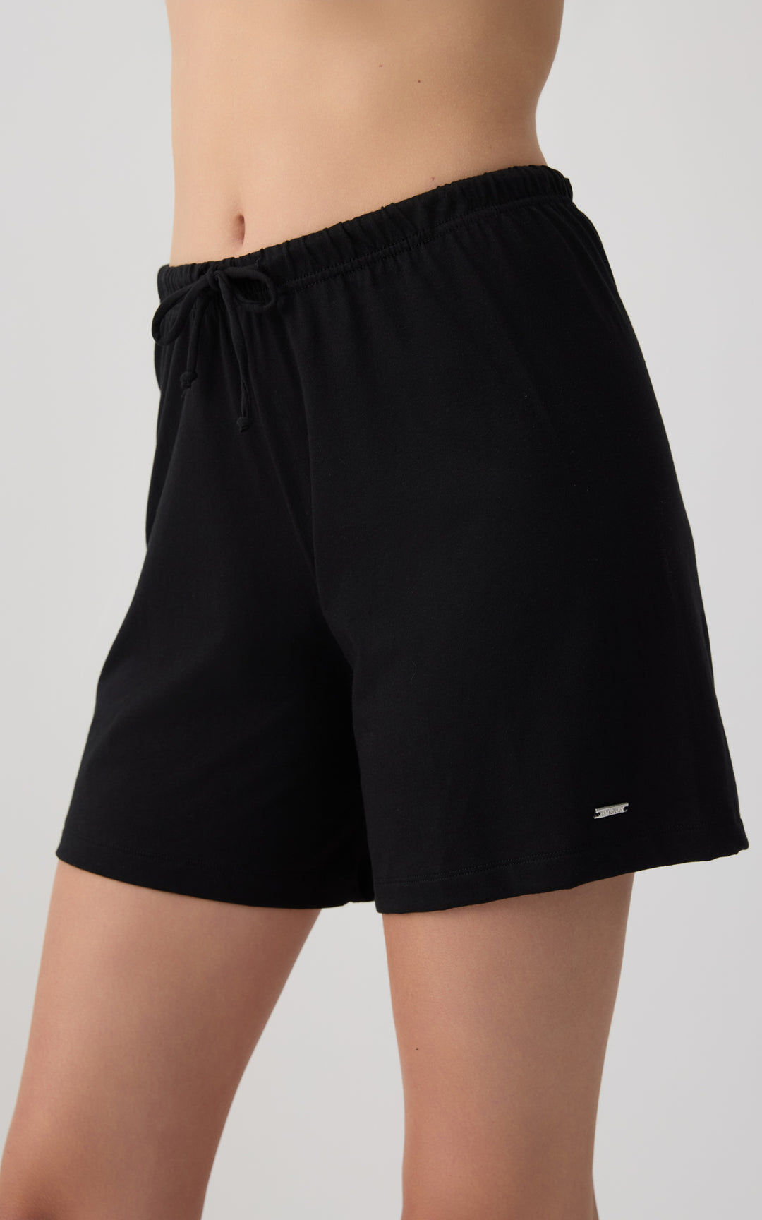 Γυναικεία Βερμούδα Βαμβακερή Μαύρη Minerva