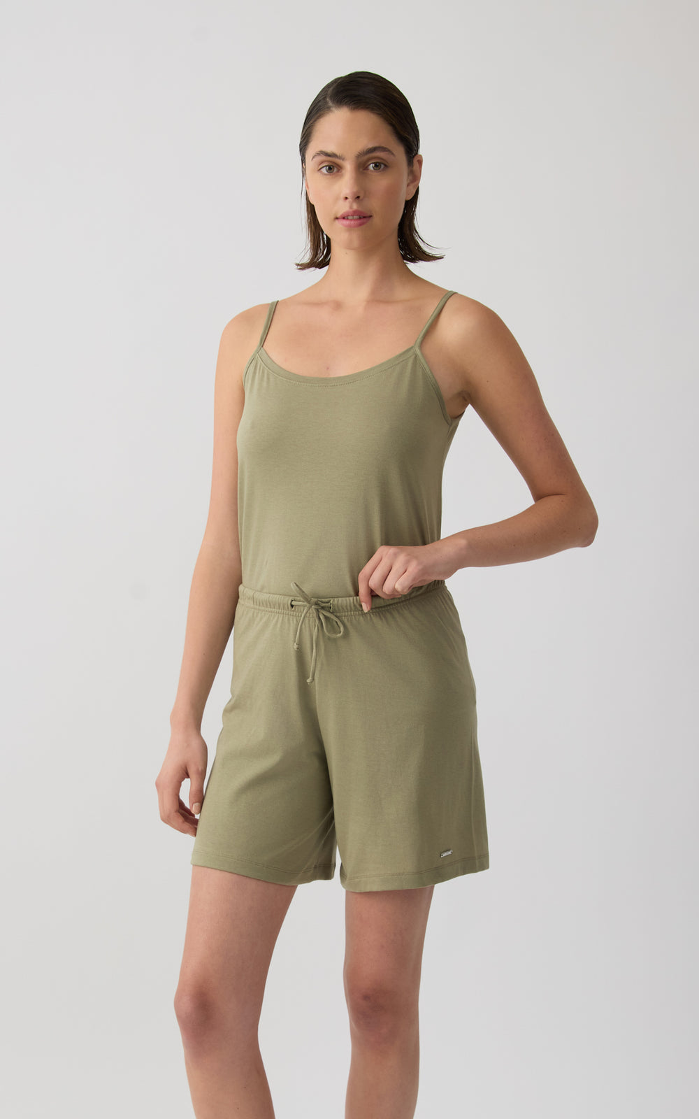 Γυναικεία Βερμούδα Βαμβακερή Χακί Minerva