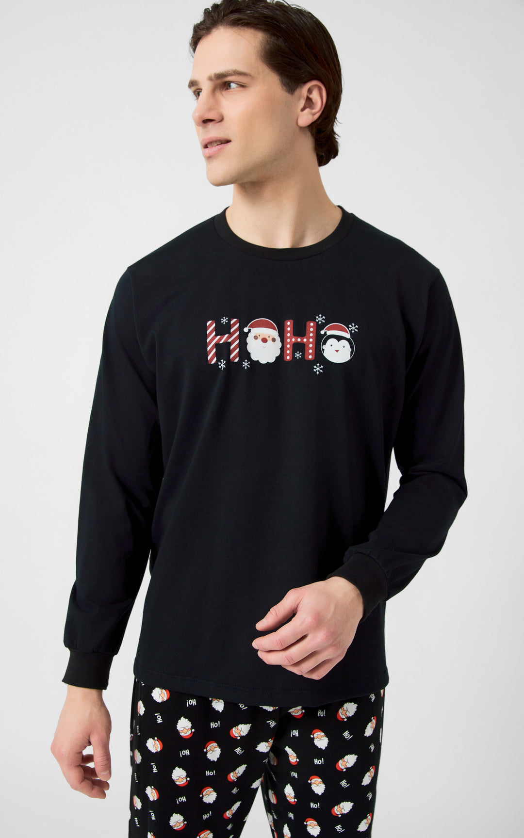 Χριστουγεννιάτικη Μαύρη Unisex Πυτζάμα X-Mas HoHo