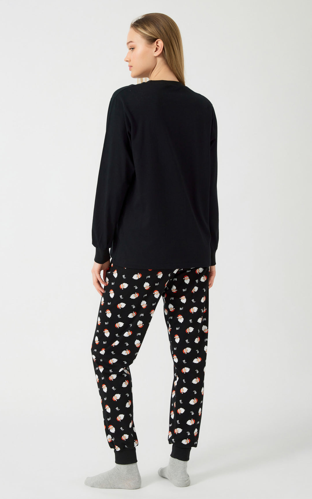 Χριστουγεννιάτικη Μαύρη Unisex Πυτζάμα X-Mas HoHo