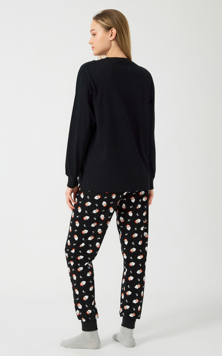 Χριστουγεννιάτικη Μαύρη Unisex Πυτζάμα X-Mas HoHo