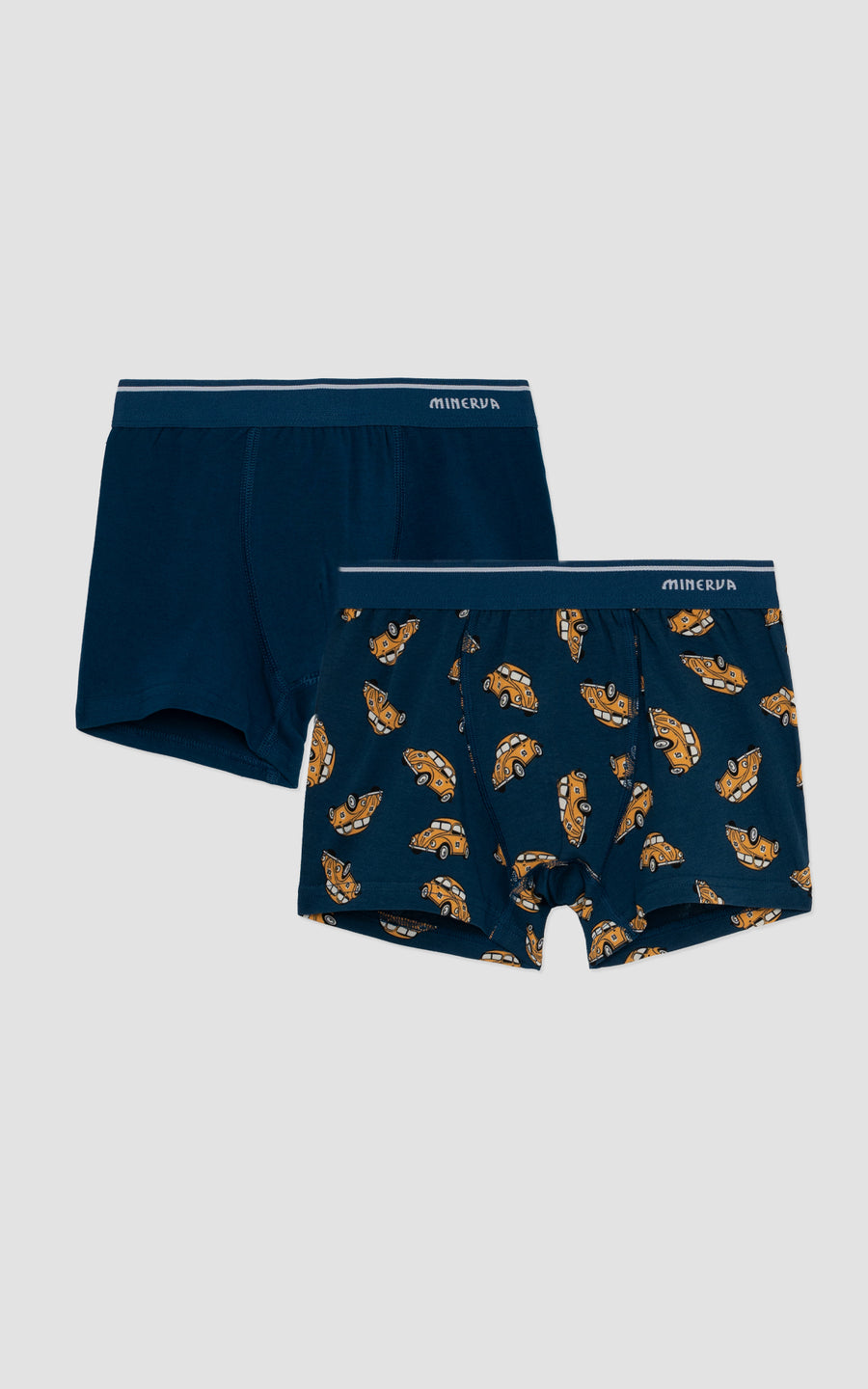 Παιδικό Boxer Σετ 2τμχ Μπλε Σκούρο Minerva Car Beetle