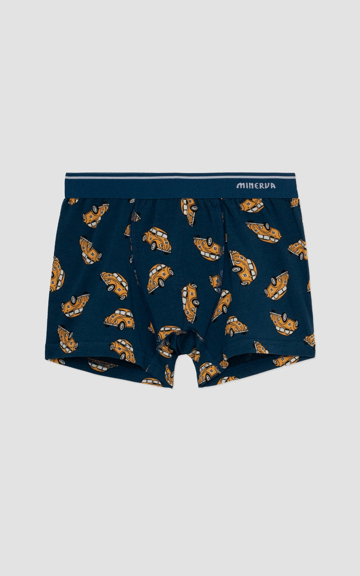 Παιδικό Boxer Σετ 2τμχ Μπλε Σκούρο Minerva Car Beetle