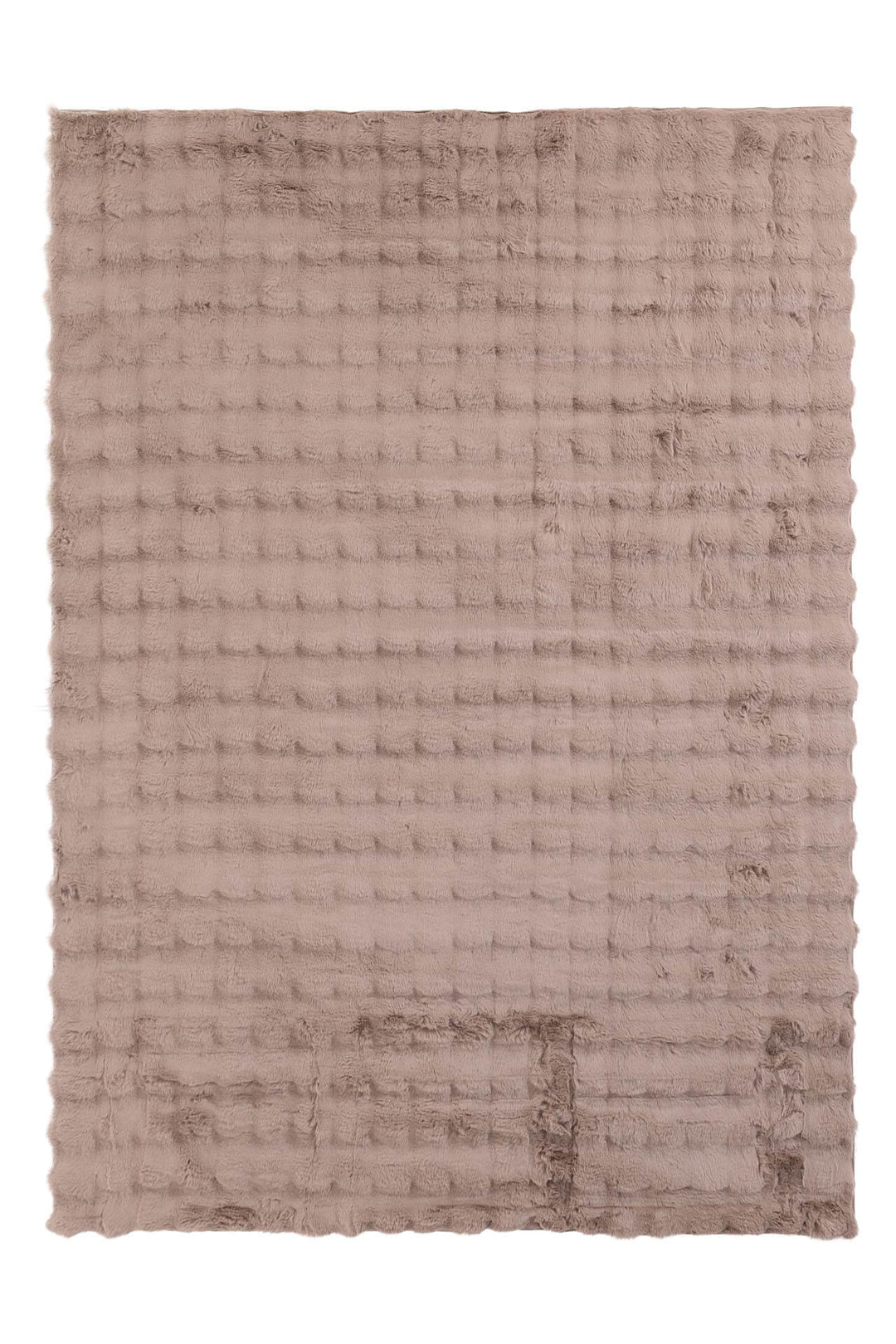Γούνινο χαλί Bubble Canvas της Royal Carpet σε σκούρο εκρού, σε ολόκληρη όψη, με απαλή γούνινη υφή και εμφανή υφή επιφάνειας.