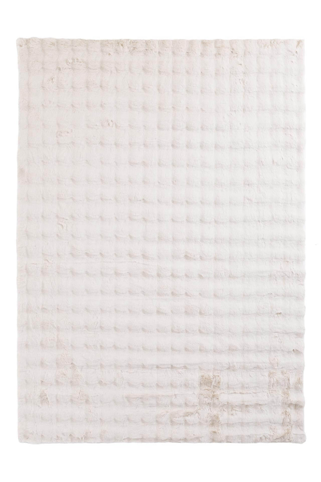 Γούνινο χαλί Bubble Canvas της Royal Carpet σε εκρού, σε ολόκληρη όψη, με απαλή γούνινη υφή και εμφανή υφή επιφάνειας.