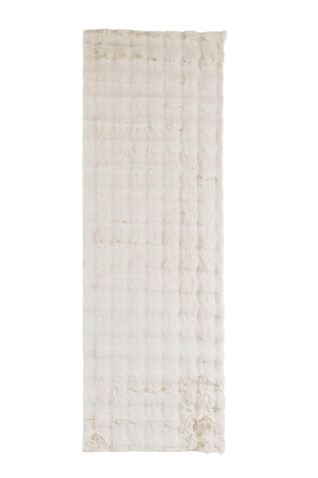 Γούνινο χαλί Bubble Canvas της Royal Carpet σε εκρού, σε ολόκληρη όψη, με απαλή γούνινη υφή και εμφανή υφή επιφάνειας.
