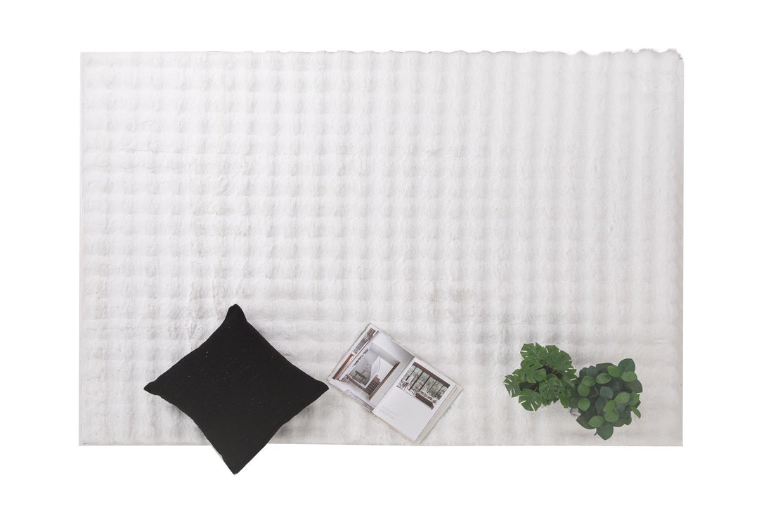 Γούνινο Χαλί Λευκό Συνθετικη Γούνα Bubble Royal Carpet 1.60X2.30