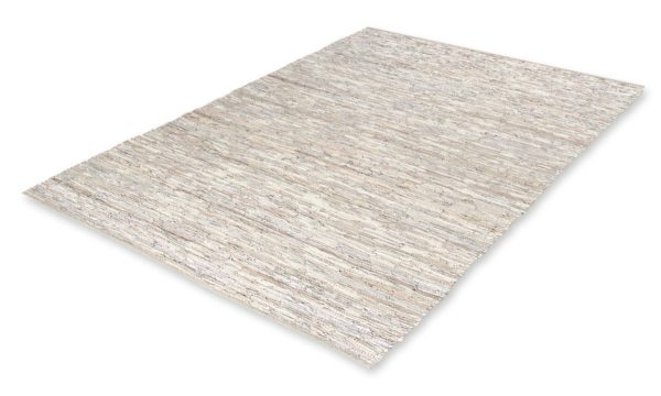 LEATHER RAG KELIM 80x160 IVORY